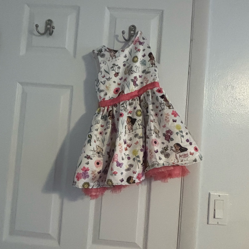 Disney White and Multicolor Patterned Dress